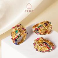 ราคา T vera - เครื่องประดับพลอยแท้ แหวนครุฑนพเก้า Handcrafted เงินแท้ชุบทอง 22k (17578156212)