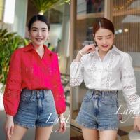 ราคา ♥️ เสื้อเชิ้ตลูกคุณ ผ้าเชิ้ตเนื้อดีแต่งลูกไม้สวยๆดีเทลแน่น งานสวยดูแพงมากค่ะ (29874555619)