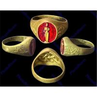 ราคา แหวนพิรอดไอ้ไข่ เด็กวัดเจดีย์ นครศรีธรรมราช ลงยาสีแดง เสริมดวง เนื้อทองผสม เส้นรอบวง 2 ซ.ม. (22052025424)