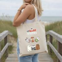 ราคา กระเป๋าถือผ้าแคนวาสพรีเมียม We Bare Bears ออกแบบลายการ์ตูนสัตว์น่ารัก เหมาะสำหรับแฟชั่นและการใช้งานจริง กระเป๋าโท้ตแบบพับได้ (43661493321)