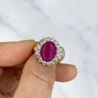 ราคา แหวนทับทิมพม่าหลังเบี้ย ทอง 18 K (42054803713)
