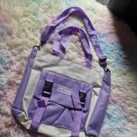 ราคา กระเป๋าสีม่วงพาสเทล เป็นคล้องแขนเป็นสะพายได้สีม่วง (22883106975)