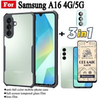 ราคา 3 ใน 1 Samsung Galaxy A16 เคสโทรศัพท์กันกระแทกสําหรับ Samsung Galaxy A 16 A1 6 ฟิล์มฝ้าเซรามิก + ฟิล์มเลนส์กล้อง (29319749247)