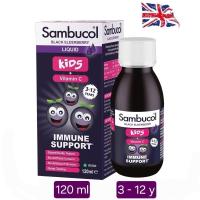 ราคา Sambucol Black Elderberry for Kids Formula Immune Vitamin C เสริมภูมิคุ้มกันเด็ก 3-12 ปี 120ml. (3644089956)