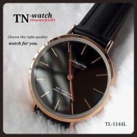ราคา us submarine รุ่น TL-1144L นาฬิกาสายหนังแท้ระบบควอทต์กันน้ำ100%พร้อมกล่อง สีดำทอง (977929644)