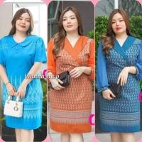 ราคา เดรสผ้าไทย ผ้าฝ้ายหมักโคลนพิมพ์ลาย พร้อมส่ง (5988324517)