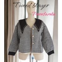 ราคา Tweed blazer เสื้อคลุมผ้าทวิต สาวอวบ plus size อกใหญ่ 48"-52" ใส่กันหนาว สไตล์เกาหลี น่ารัก คนอ้วน Big size Poontarika (22958369303)