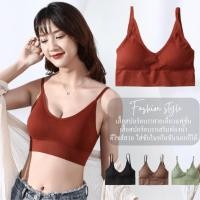 ราคา เสื้อสปอร์ตบรา B-012 เสื้อสปอร์ตบราแฟชั่น สปอร์ตบราเสริมฟองน้ำ ไร้โครง ใส่สบาย ผ้าระบายอากาศ พร้อมส่ง (28470657406)