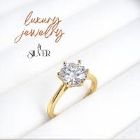 ราคา แหวนเพชรโมอีส แหวนเพชรชู 2 กะรัต งานชุบทอง 18K (29936148959)