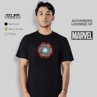 ราคา เสื้อยืด Azura Marvel Original Ironman โลโก้ Halftone Arc Reactor Glow Black (26737916322)