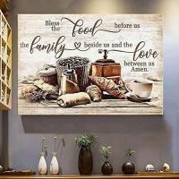 ราคา Popular Bless อาหารก่อนเรารักระหว่าง Us Jesus Art Wall Decor โปสเตอร์ผ้าใบกรอบ X 0829 (28872088487)