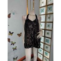 ราคา เสื้อกล้ามสีดำด้านหน้าปักเลื่อมซีควิ้นดำวิ้ง+ม่วงด้าน (40163427906)