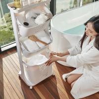 ราคา ตะกร้าอเนกประสงค์สไตล์ญี่ปุ่น 3 ชั้น ตะกร้าผ้า ตระกร้า ใส่ผ้า มีล้อ ตะกร้าผ้าแยกสี ชั้นใส่ตะกร้า ตะกร้าพลาสติก ขนาดใหญ่ (9961034357)