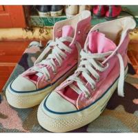 ราคา รองเท้าConverse Made in USA 80s ไส้ตะเกียง ป้ายกรอบ size EU 35 , 22 cmหุ้มข้อสีชมพู สภาพดีมากๆงานตามรูป (28751952961)