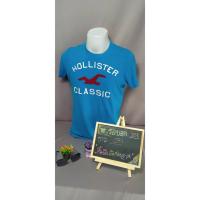 ราคา เสื้อยืดมือสอง แบรนด์ HOLLISTER ลายปักงานดีมาก สีฟ้า Size M (5167425225)