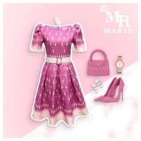 ราคา เดรสผ้าไทย ใส่แล้วอลังการงานสร้าง งานป้าย marin ไซต์ L มือหนึ่ง ป้ายห้อย (9036626677)