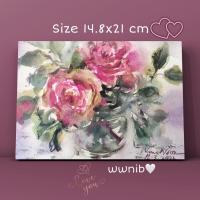 ราคา ภาพดอกไม้ ภาพวาดสีน้ำไม่รวมกรอบ ขนาด 14.8 x 21 ซม. ww ของขวัญแทนใจให้คนพิเศษ ของขวัญ ภาพวาด A5 (17725165936)