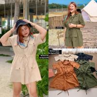 ราคา จั้มสูทขายาวสีพื้น ชุดเที่ยวทะเล จั๊มสูทขาสั้น ไซส์ใหญ่ สไตล์แค้มปิ้ง ใส่เที่ยวป่า เดินเขา สาวอวบ เขาใหญ่ จั๊มสูทกางเกง (17974617052)