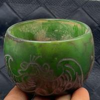 ราคา หยกโบราณโบราณโบราณ Jadeware เคลือบหยก Bi Made เก ่ าหยก Handle ชิ ้ นเก ่ าวัตถุเครื ่ องประดับ Lucky ชามหยกชาม JTLV (25423755620)