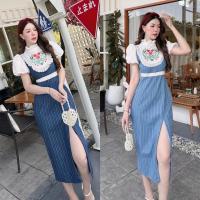 ราคา (อ่อนxl) เดรสยีนส์ งานปัก สวยมากๆ งานป้าย brt (24975721302)