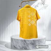 ราคา เสื้อโปโลคอปกแขนสั้น สี เหลือง เหลืองเข้ม ผ้าไมโครโพลีเอสเตอร์ พิมพ์ลาย (26356451666)