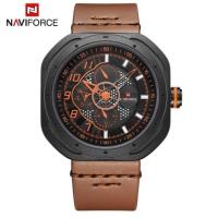ราคา นาฬิกาผู้ชาย naviforce watch แท้ NF9141 สายหนัง สีดำส้ม B/O/L.BN สินค้าพร้อมส่ง (6905567988)