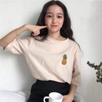 ราคา พร้อมส่งเสื้อยืดแขนสั้น คอกลม ลายปักสับปะรด (5515257100)