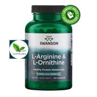 ราคา Swanson Premium L-Arginine & L-Ornithine / 100 Capsules (19437497982)