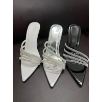 ราคา รองเท้าส้นสูงผู้หญิง สุด ๆ สวย รองเท้าแตะหัวแหลมคาดเพชร 4 เส้น (43458820903)