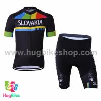 ราคา ชุดจักรยานแขนสั้นทีม Slovakia 17 (01) สีดำลายฟ้าเขียวเหลืองแดง (11700354554)