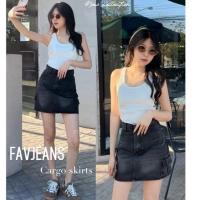 ราคา ไซส์S-5XL กระโปรงยีนส์สั้นคาร์โก้ผ้าไม่ยืด มีไซส์สาวอวบ ไซส์คนอ้วน (26024803125)
