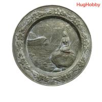 ราคา [มือ2] งานเก่าวินเทจ จานดีบุกแขวนผนัง ขนาด 24.8cm ลายเงือกน้อย The Little Mermaid ของที่ระลึกจากเดนมาร์ก (40614912205)