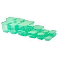 ราคา [เกาหลี IKEA] ชุดกล่องเก็บอาหาร PRUTA - ภาชนะสุญญากาศ 17 ชิ้นสําหรับของว่างและมื้ออาหาร (สีเขียว) (43262392655)
