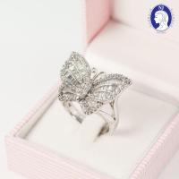 ราคา NJ Diamond แหวนผีเสื้อฝังเพชร Swarovski แหวนเงินแท้ 92.5% ชุบทองคำขาว แหวนสวยๆพร้อมส่ง (27513238048)