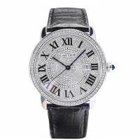 ราคา Cartier Cartier นาฬิกาข้อมือ สายหนังวัวแท้ ประดับเพชร ยิปโซ สําหรับผู้ชาย 426701010 (26002644878)