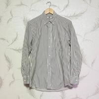 ราคา เสื้อเชิ้ต Uniqlo ลายทางขาวดำ ไซส์ M แขนยาว (25622964513)