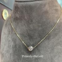 ราคา Princely สร้อยคอทองเคแท้ 18K พร้อมจี้บอลฉลุ (2728016490)