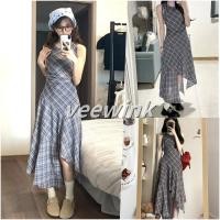 ราคา Veewink พร้อมส่งจากกทม ชุดเดรสยาว สายเดี่ยวลายสก็อตทรงเอ กระโปรงยาวสุดเซ็กซี่น่ารักผู้หญิง สไตล์เกาหลี ชุดไปเที่ยว (43654360426)