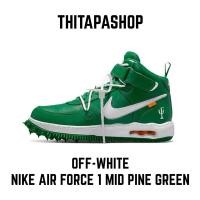 ราคา OFF-WHITE X NIKE AIR FORCE 1 MID PINE GREEN (20679325811)