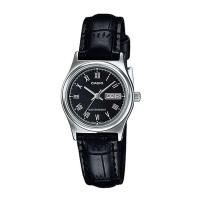 ราคา Casio Standard นาฬิกาข้อมือผู้หญิง สายหนังแท้ รุ่น LTP-V006L,LTP-V006L-1B,LTP-V006L-1BUDF - สีเงิน (1331408239)