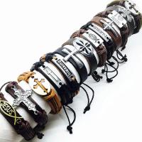 ราคา 10ชิ้นหนังข้อมือสร้อยข้อมือพระเยซูคริสต์ข้ามแฮนด์เมดแฟชั่นเครื่องประดับ (28756094539)