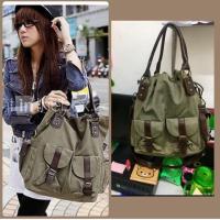 ราคา กระเป๋าสะพายข้างสีเขียวทหาร (476758913)