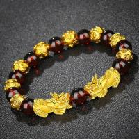 ราคา ●โกเมนสร้อยข้อมือของแท้เวียดนามทรายทองโอนลูกปัดปี่เซียะสร้อยข้อมือหญิงเงินลูกปัดโชคดีคริสตัลแฟนBracelet (12308738412)