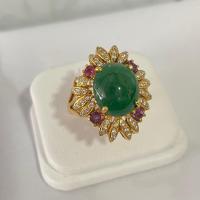 ราคา แหวนหยกจักพรรดิ์typeAล้อมเพชรและทับทิมสยาม (24711971802)