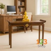 ราคา โต๊ะทำงานไม้สัก โต๊ะจีน 2ขนาด สีเสี้ยนดำ โต๊ะคลาสิค โต๊ะวินเทจ โต๊ะฐานพระ (28732631163)