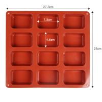 ราคา แม่พิมพ์สบู่ ซิลิโคน แม่พิมพ์สบู่ 12 ช่อง 70 กรัม ทรงสี่เหลี่ยมมน 1ช่อง : 7.3 * 4.8 * 2.2 CM ใช้ทำบล็อก ขนม ทำสบู่ก้อน เ (14997972181)