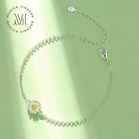 ราคา สร้อยข้อมือเงินแท้ 92.5% ดอกเดซี่ Daisy สุดน่ารัก แถมฟรีกล่องจิวเวอรี่ ป้ายสลัก 925 Silver กำไร (24307071578)