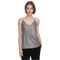 ราคา Monacoco MN815 เสื้อสายเดี่ยวคอวีปักเลื่อมสีเงินระยิบระยับรอบตัว (27312405865)