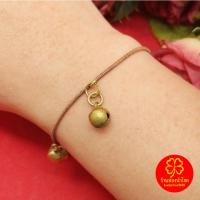 ราคา สร้อยข้อมือทองเหลืองโบราณลายกระดูกงูกลมห้อยจี้หัวใจสลับกระพรวน ความยาว 6.5 นิ้ว งานทองเหลืองแท้ พร้อมส่ง (29691353293)