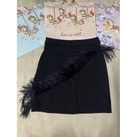 ราคา กระโปรงดำทรงเอแต่งขนฟรุ้งฟริ้ง แบรนด์jaspal (6485385918)